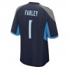 Maillot Homme Tennessee Titans Caleb Farley 1 Nike Bleu Marine 2021 NFL Draft